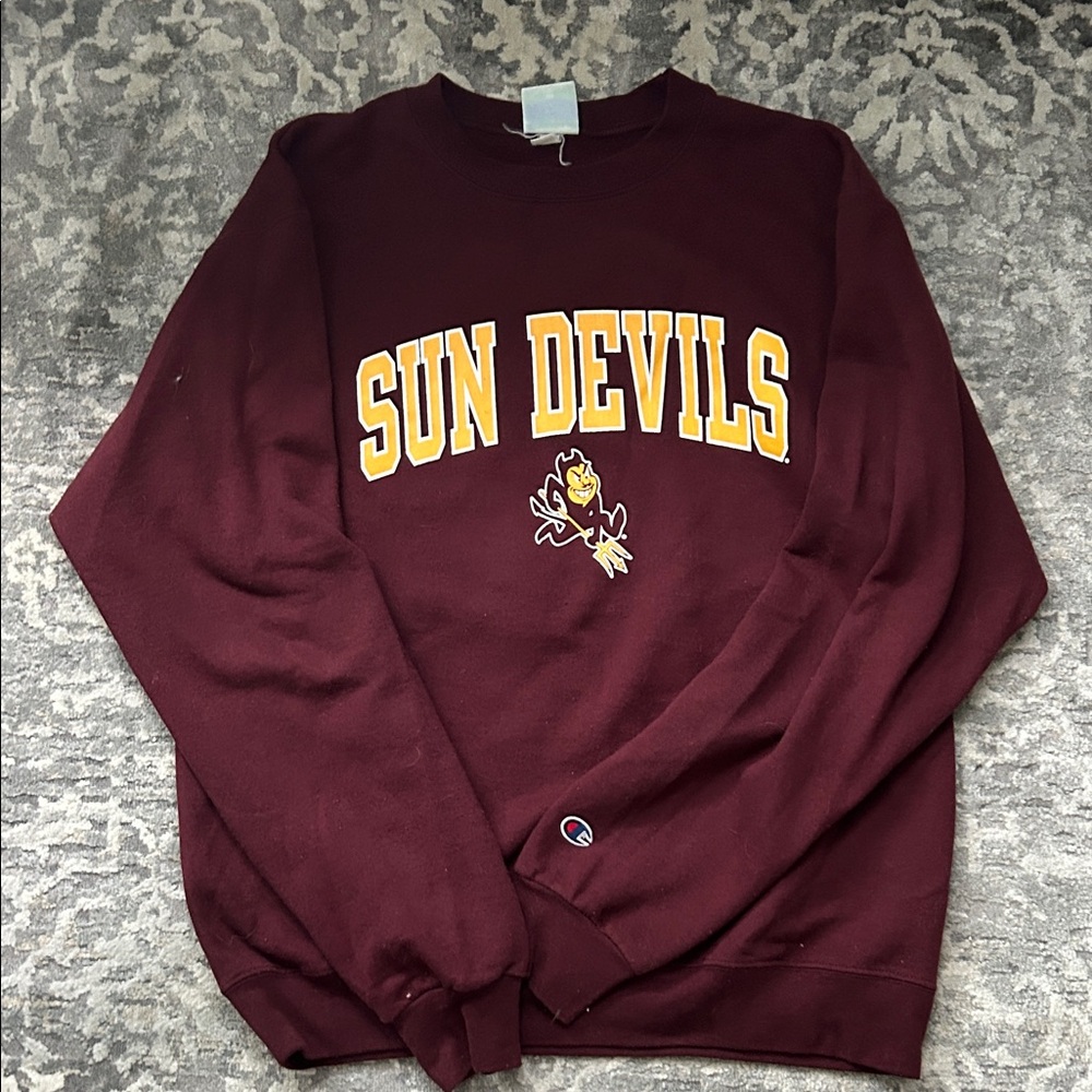 Champion Burgundy Sun Devils Crewneck Sweater